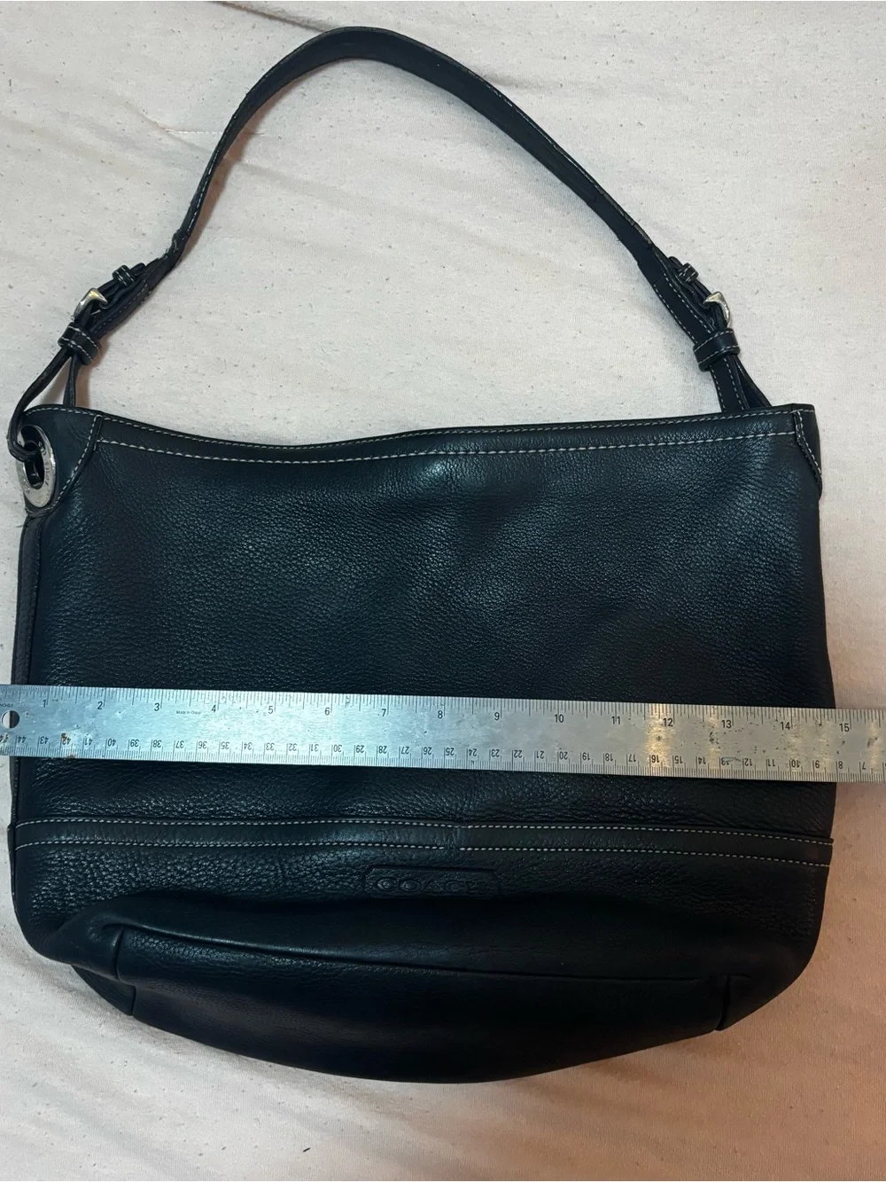 Coach Black Pebbled Leather Hobo Shoulder Bag